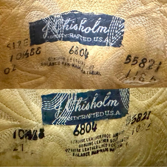 Men's Vintage J. Chisholm Dan Post Leather Western Cowboy Boots RARE Sz 10 4EE - Picture 8 of 16